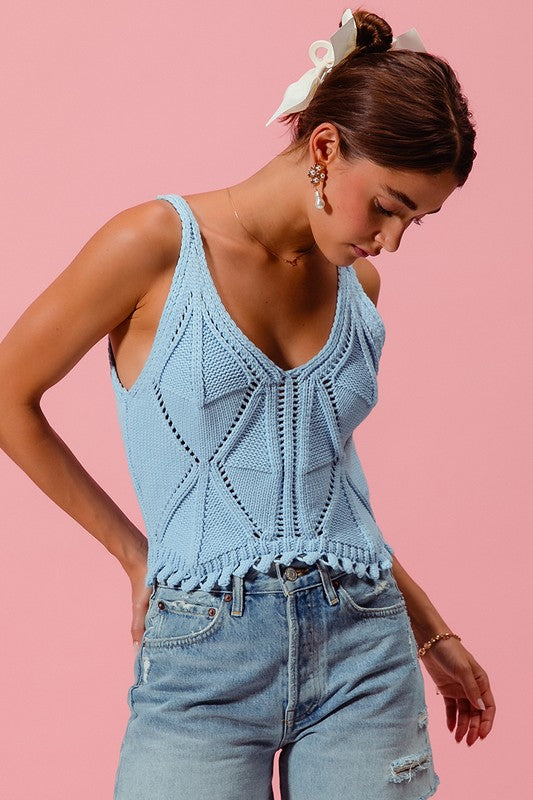 CROCHET CROP TANK TOP