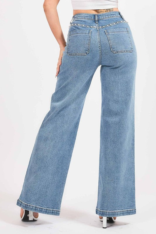 VIBRANT HIGH-RISE WIDE LEG JEANS