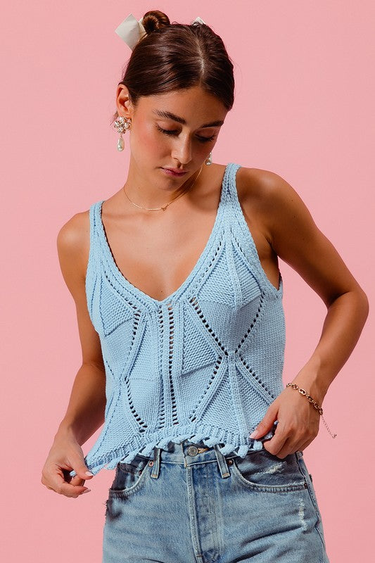 CROCHET CROP TANK TOP