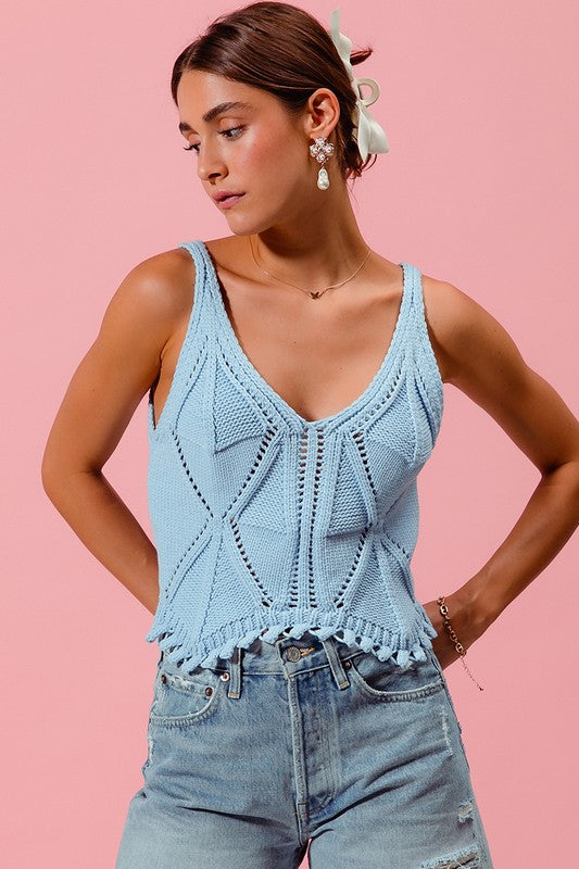 CROCHET CROP TANK TOP