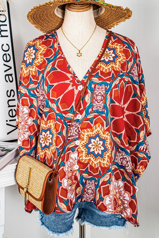 BOHO FLORAL BLOUSE