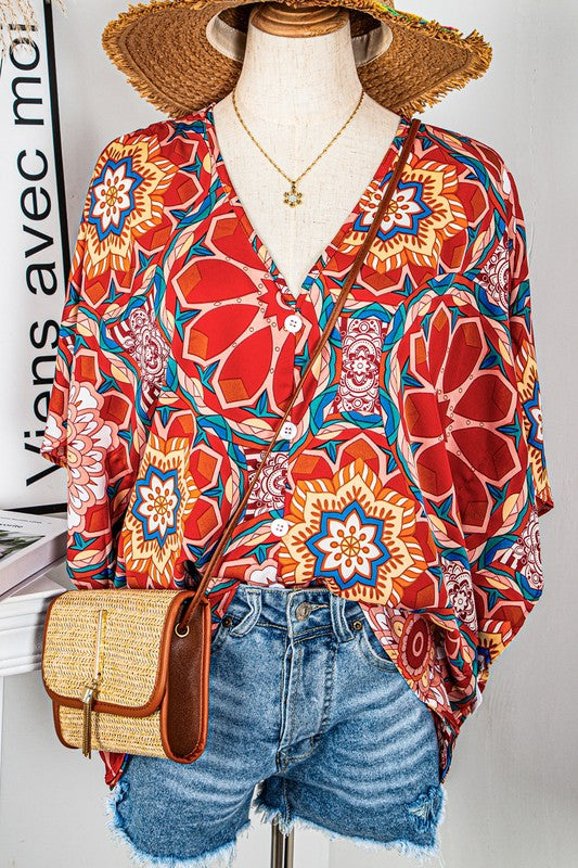 BOHO FLORAL BLOUSE