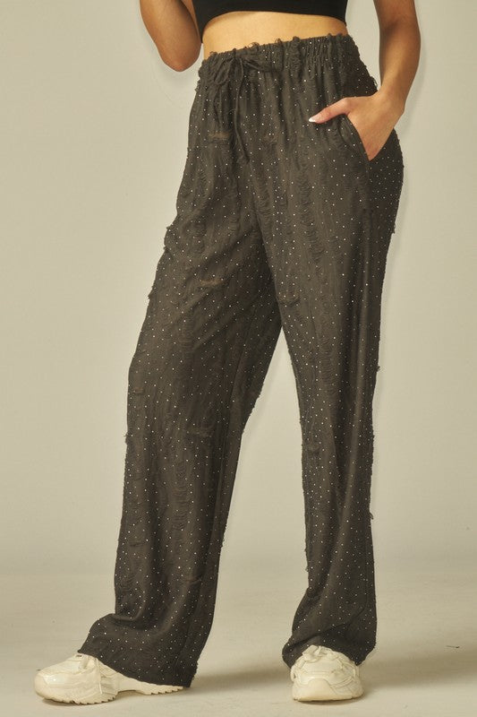 RHINESTONE LOUNGE PANTS