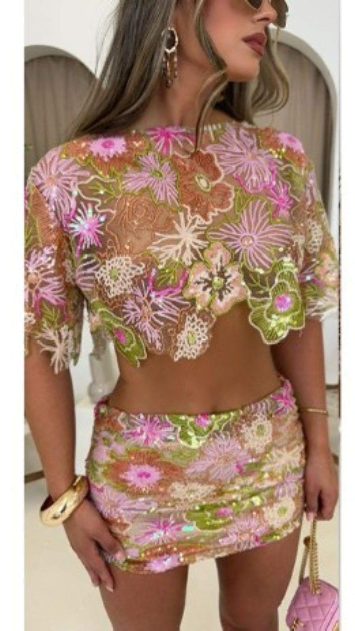 FLORAL DETAIL SKIRT SET